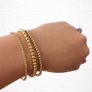 Elegant Gold Beaded Bracelet Set